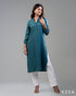 Breezy Layers: V-Neck Mandarin Cotton Top 67162